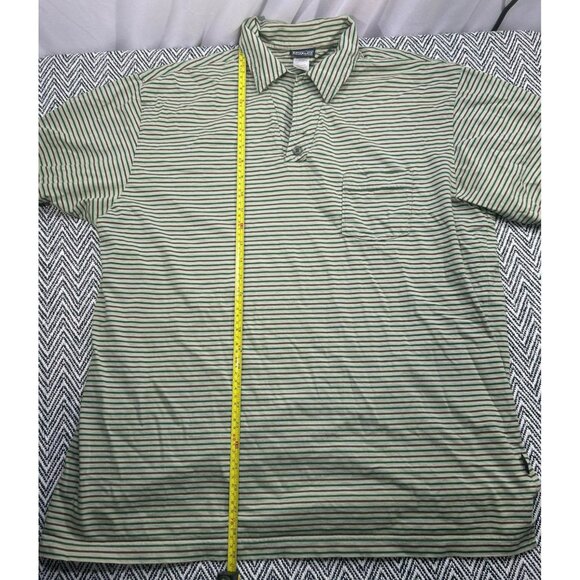 Patagonia Other - Patagonia Men's XL Organic Cotton Striped Polo Shirt Green & Brown Short Sleeve